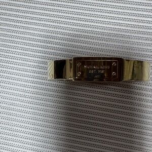 Michael Kors Gold Logo Plaque Bangle Bracelet